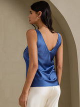 [Real Teal] SilkSilky  Sleeveless V Neck Camisole Top 002