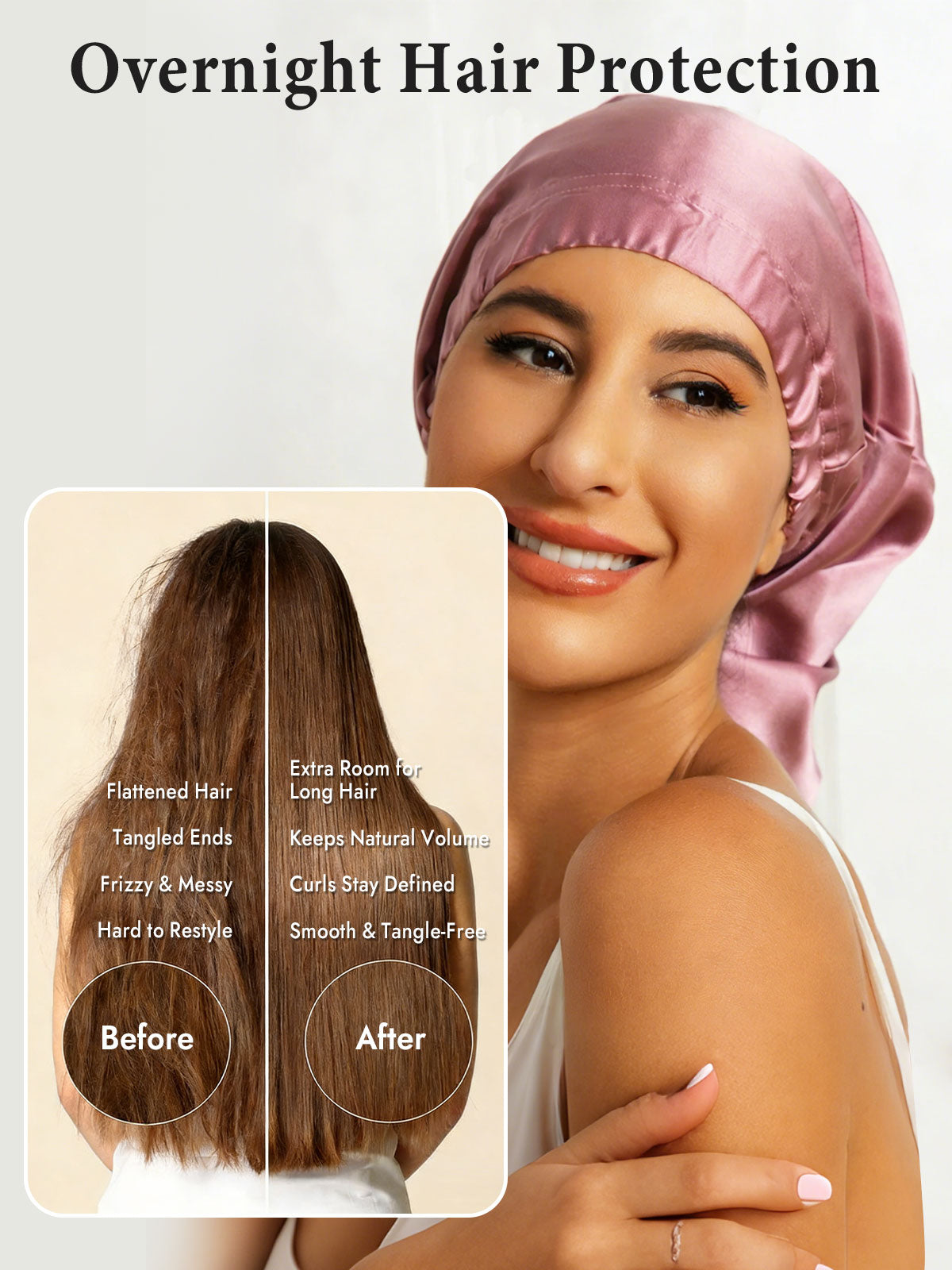 [Pale Mauve] SilkSilky  Sleep Cap 004