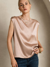 [Tuscany] SilkSilky  Cap Sleeve Round Neck Women's T-Shirt 003
