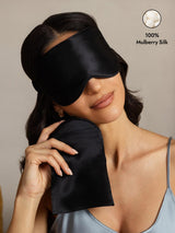 [Black] SilkSilky  Pure Silk Eye Mask 001