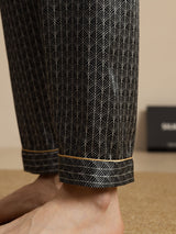 [Black Ginkgo] SilkSilky  Men's Sleep Shorts 004