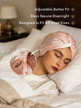 [Pink] SilkSilky  22Momme Pure Silk Sleep Cap 002