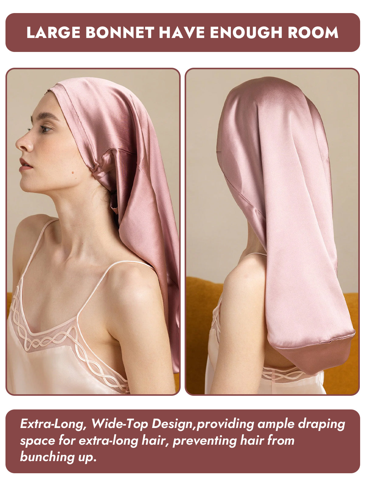 [Pale Mauve] SilkSilky  Pure Silk Sleep Cap 003