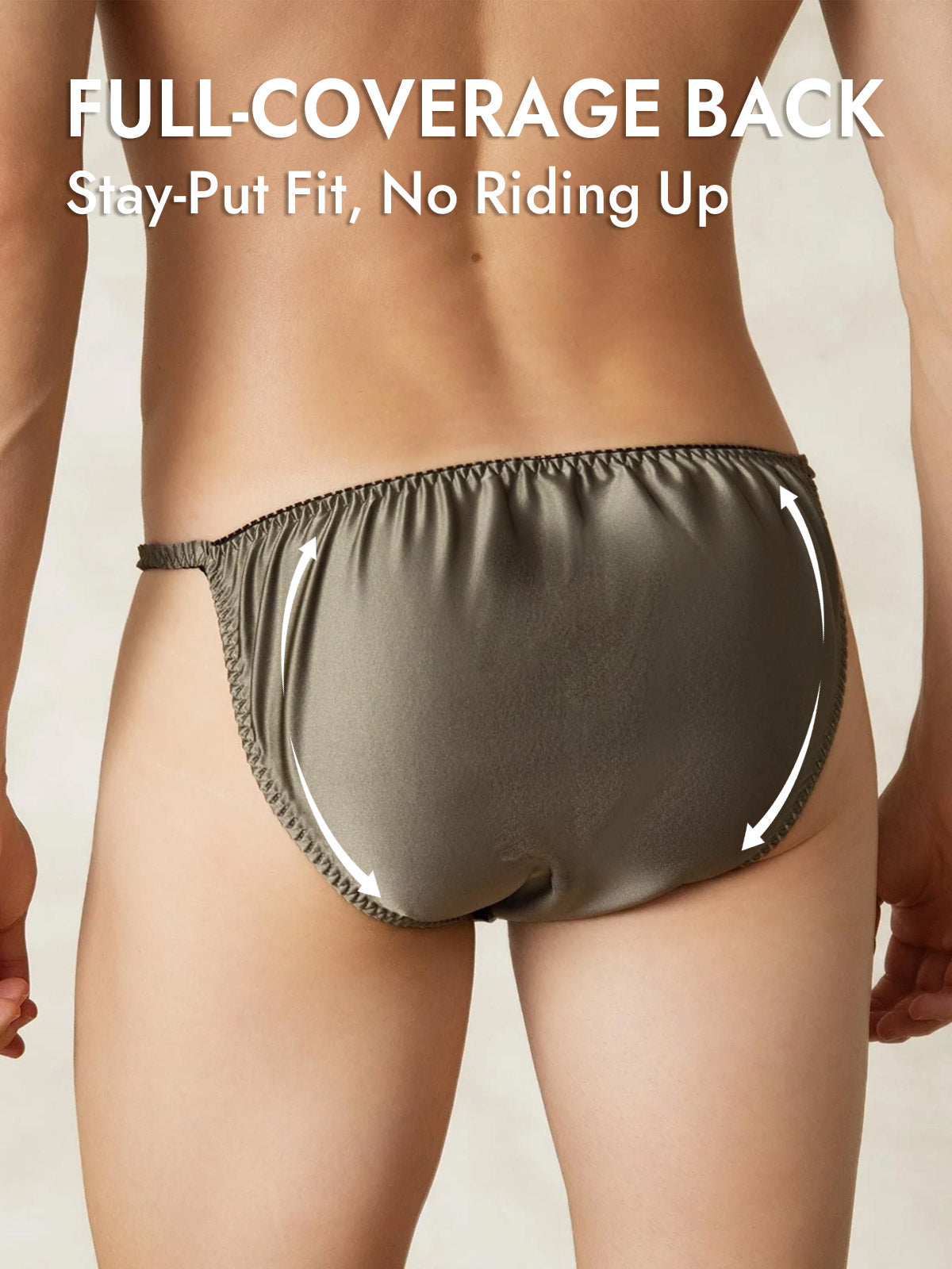 [Olive Green] SilkSilky  Pure Silk Men's Underwear 002