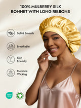 [Champagne] SilkSilky  Pure Silk Sleep Cap 002