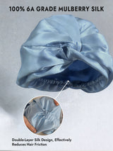 [Steel Blue] SilkSilky  22Momme Pure Silk Sleep Cap 003