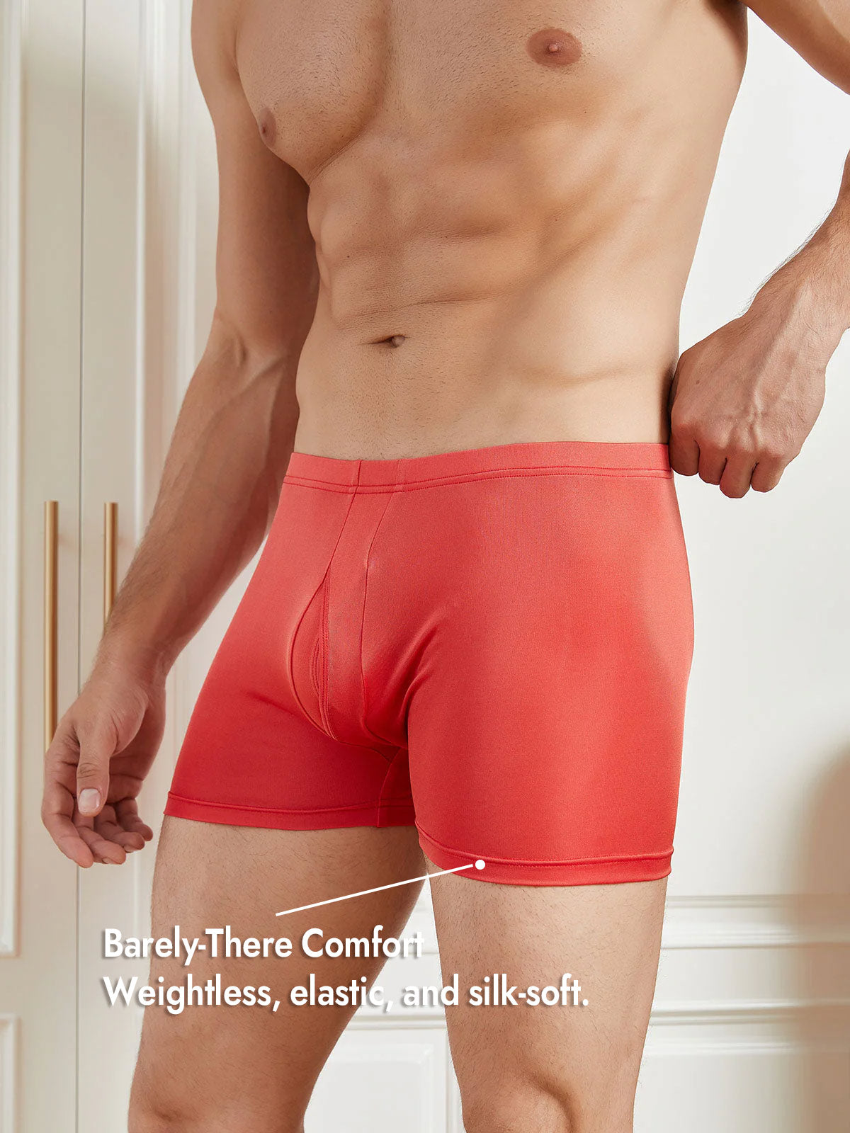 [Red] SilkSilky  100% Silk Jersey Men's Underwear 004