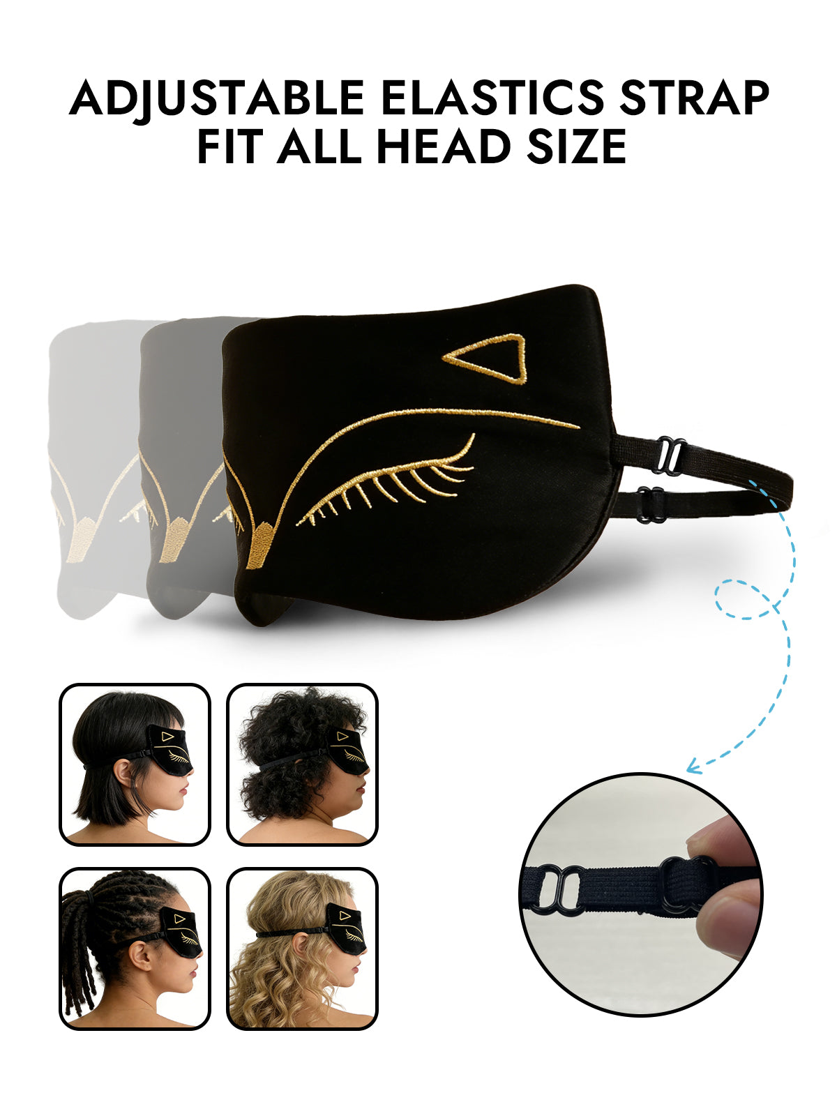 [Black] SilkSilky  Pure Silk Eye Mask 003