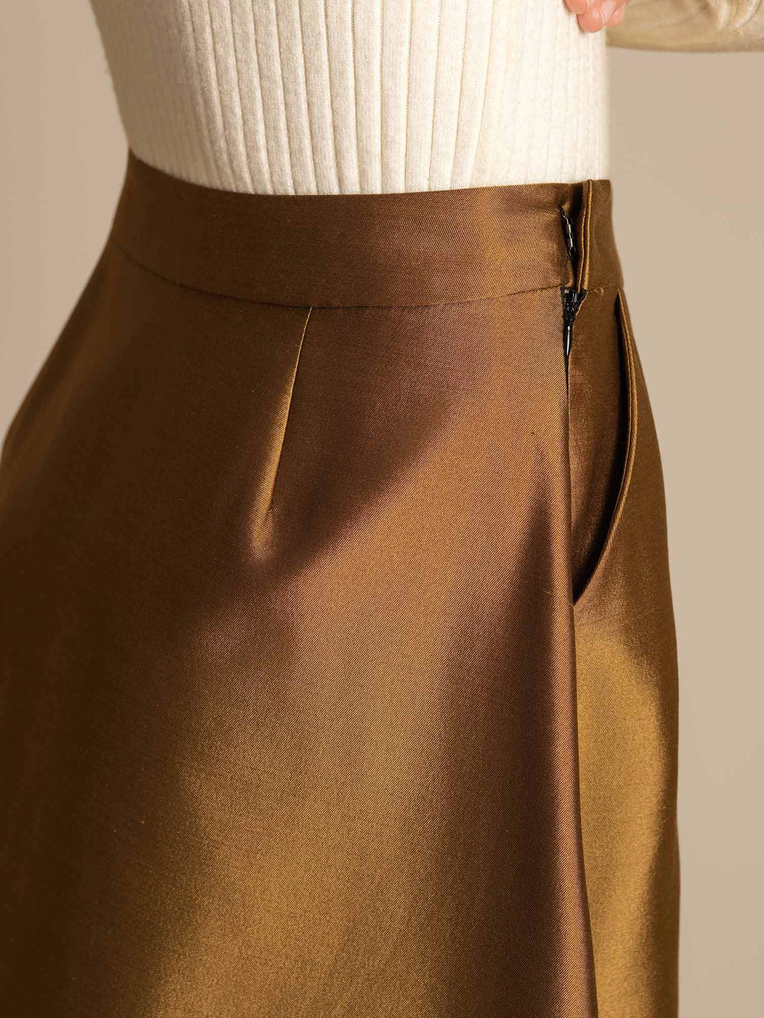[Bronze] SilkSilky  32Momme Silk Skirt 004,