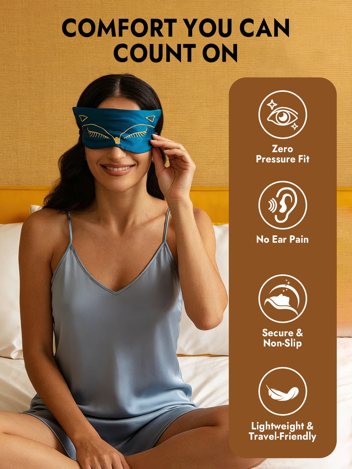 [Teal] SilkSilky  Pure Silk Eye Mask 004