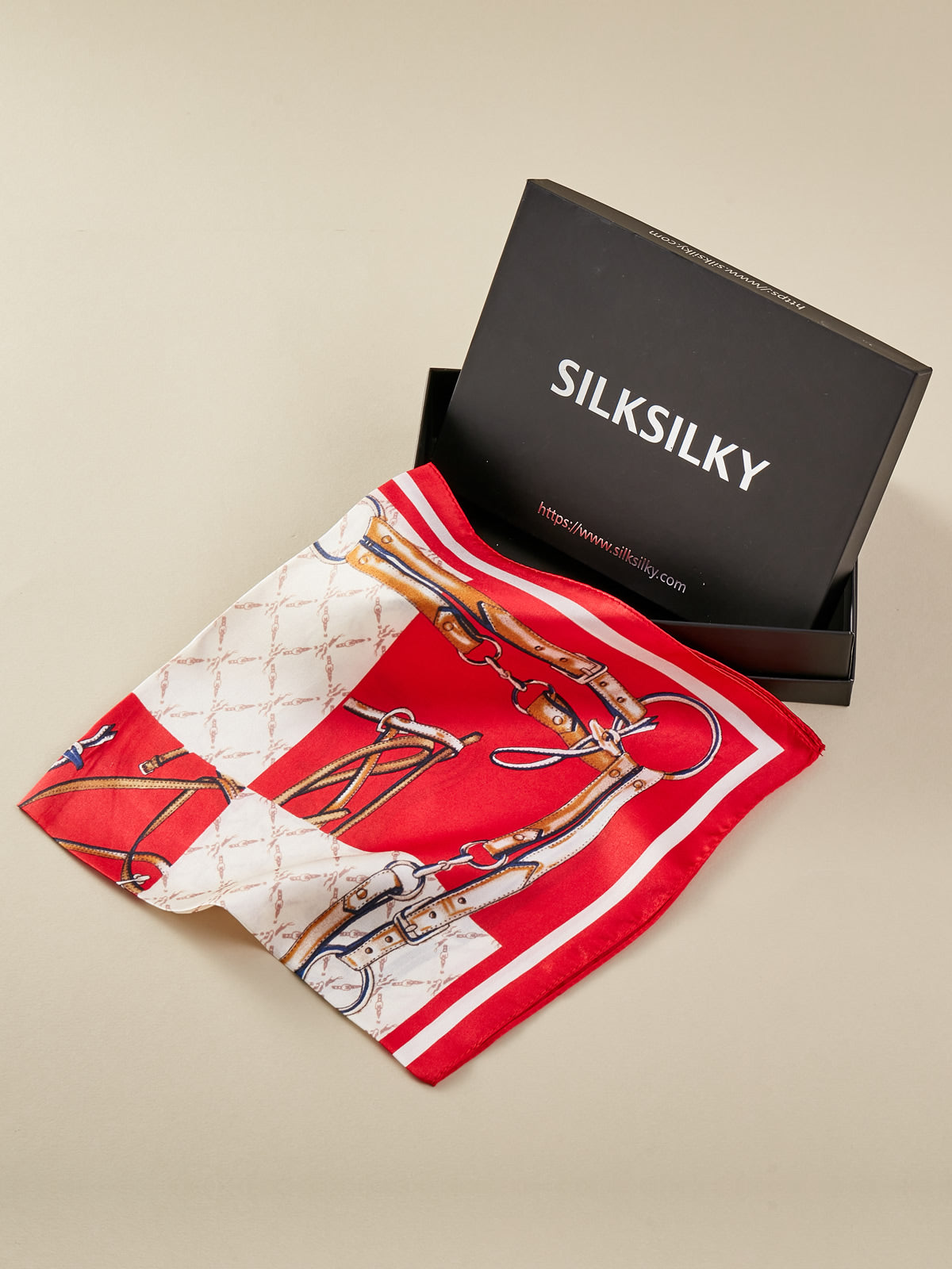 SilkSilky US Pure Silk Scarf DarkRed 001