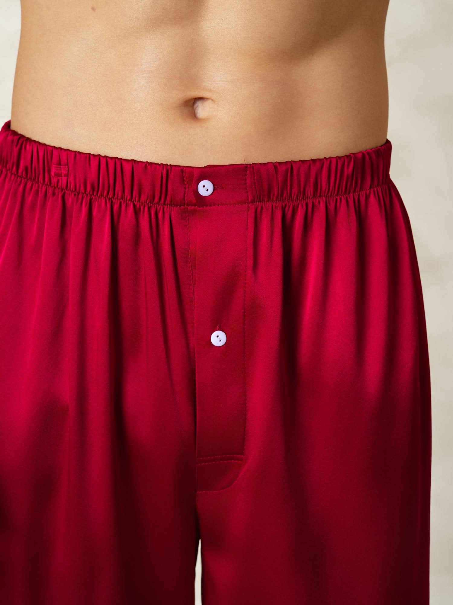 [Wine] SilkSilky Pure Silk Mens Sleep Bottoms 006