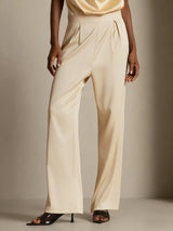 [Champagne] SilkSilky  19Momme Stretch Silk Charmeuse Women's Pants 006