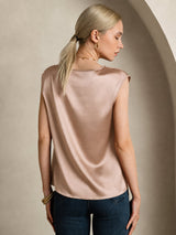 [Tuscany] SilkSilky  Cap Sleeve Round Neck Women's T-Shirt 002