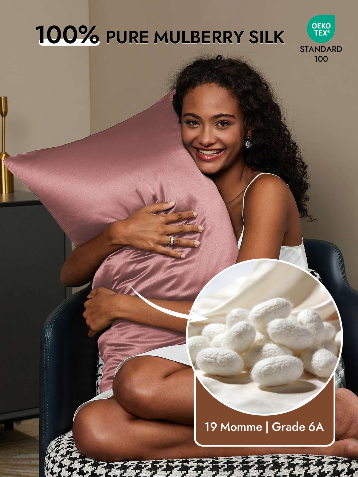 [Pale Mauve] SilkSilky  19Momme Pure Silk Pillowcase 002