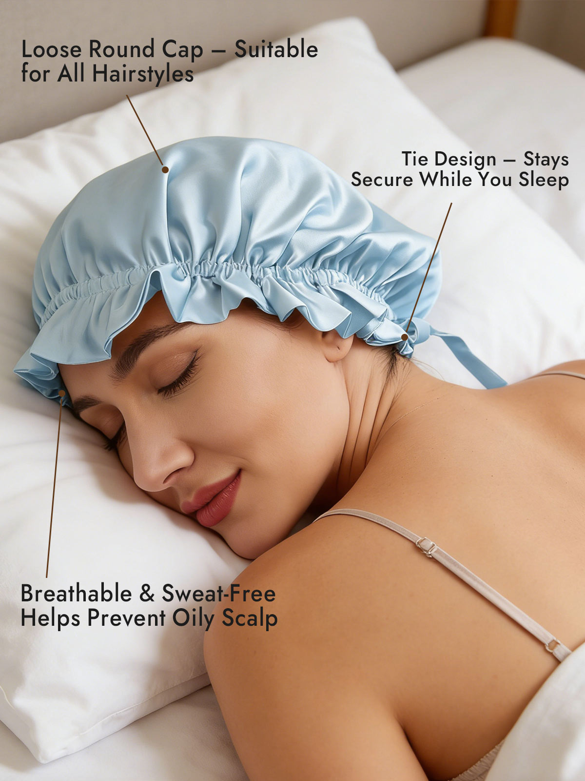 [Light Blue] SilkSilky  Sleep Cap 003