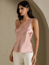 [Tuscany] SilkSilky  Sleeveless V Neck Camisole Top 001