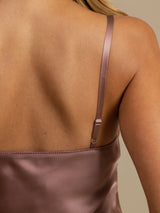 [Pale Mauve] SilkSilky  Spaghetti Strap V Neck Nightgown 006