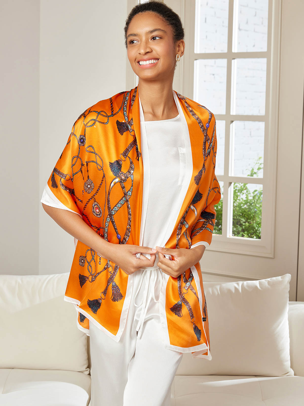 [P018] SilkSilky  Pure Silk Scarf 001,