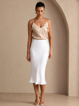 [White] SilkSilky  Skirt 005