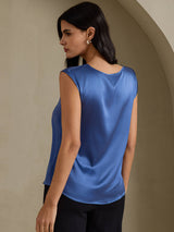 [Real Teal] SilkSilky  Cap Sleeve Round Neck Women's T-Shirt 002