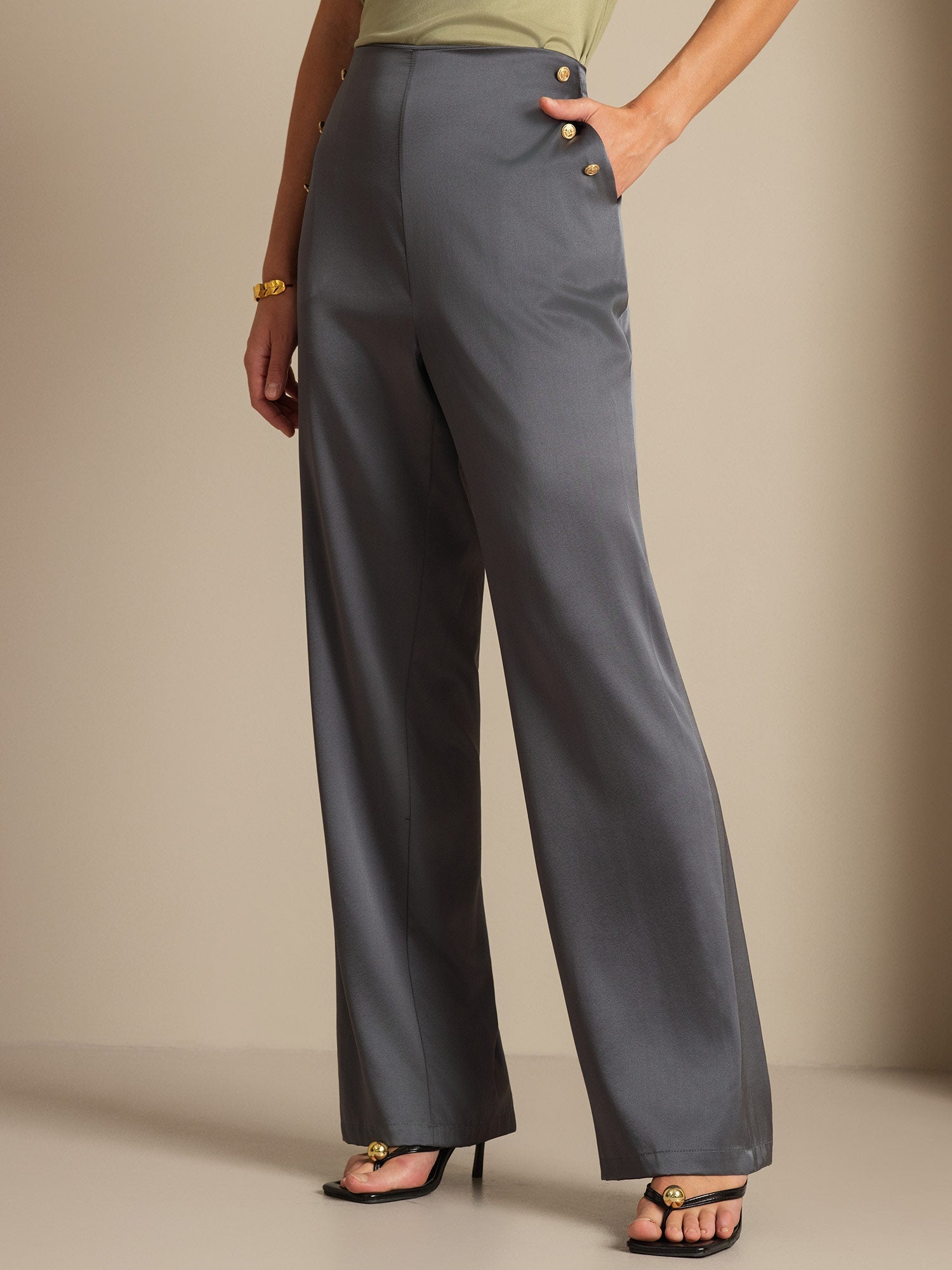 [Dark Gray] SilkSilky  19Momme Silk Womens Pants 001,