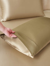 [Beige+Khaki] SilkSilky  19Momme Bedding Set 005