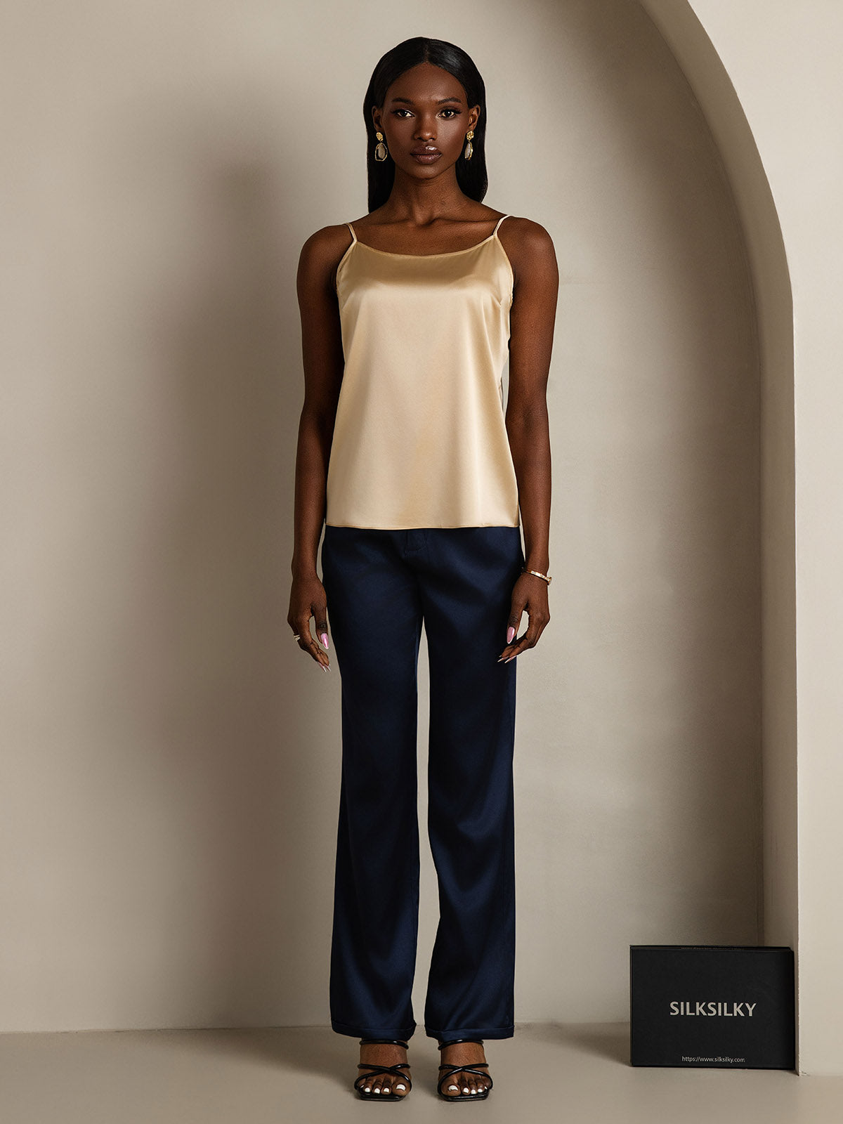 [Champagne] SilkSilky  19Momme Silk Camisoles 008