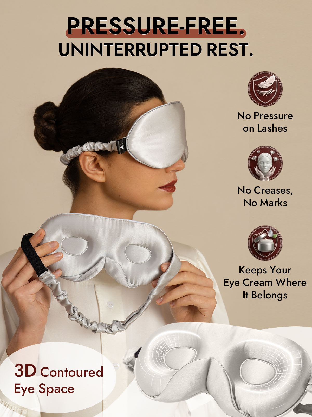 [Light Gray] SilkSilky  22Momme Eye Mask 003