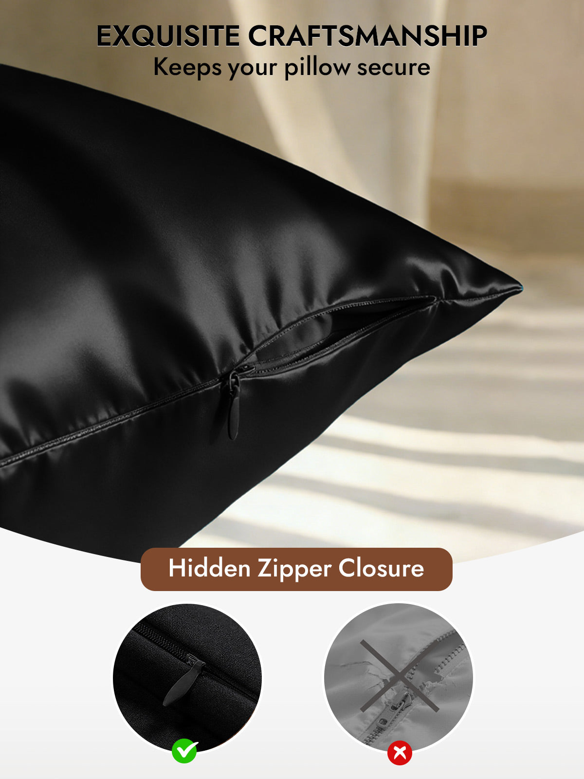 [Black] SilkSilky  19Momme Pure Silk Pillowcase 006