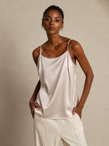 [Beige] SilkSilky  Spaghetti Strap Camisole Top 001
