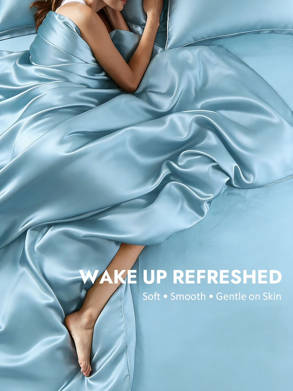 [Light Blue] SilkSilky  19Momme Silk Bedding Set 004