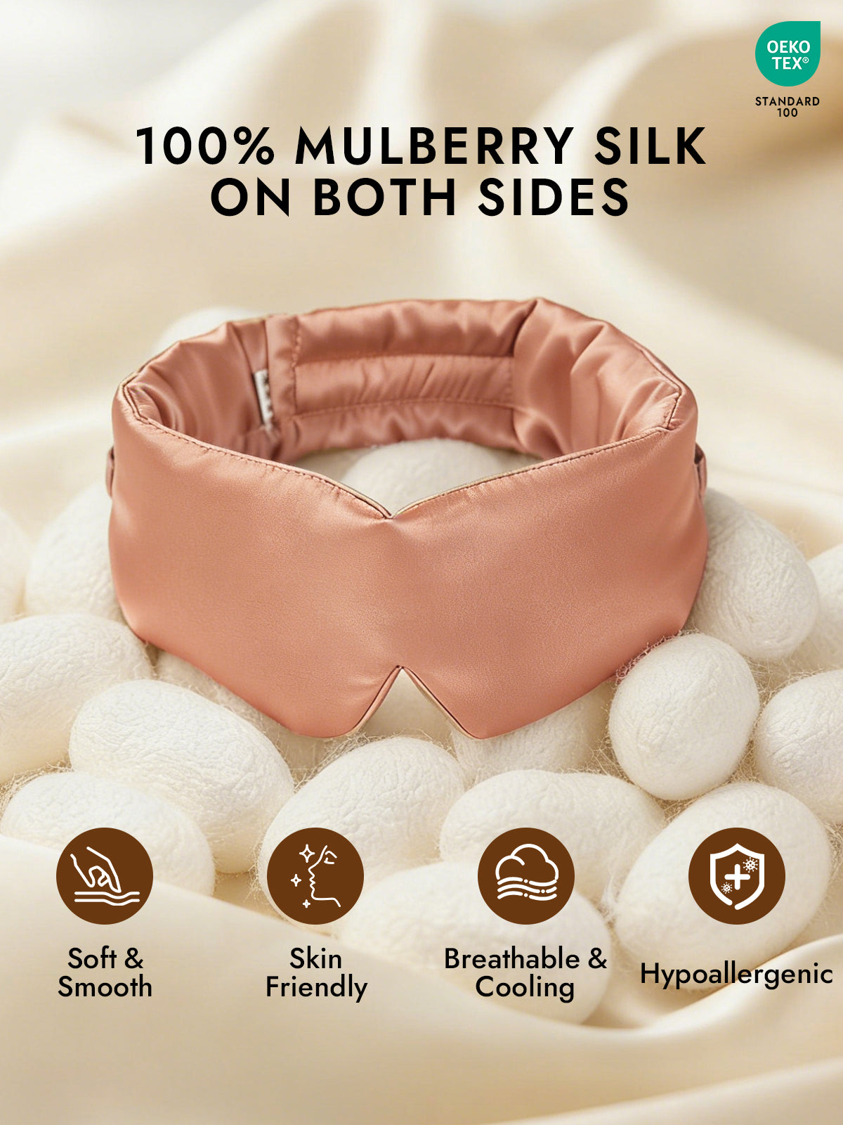 [Pink] SilkSilky  19Momme Pure Silk Eye Mask 002