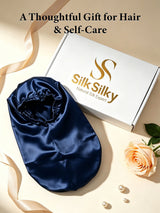 [Dark Blue] SilkSilky  Pure Silk Sleep Cap 006