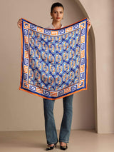 [Navy Seahorse] SilkSilky Scarf 003