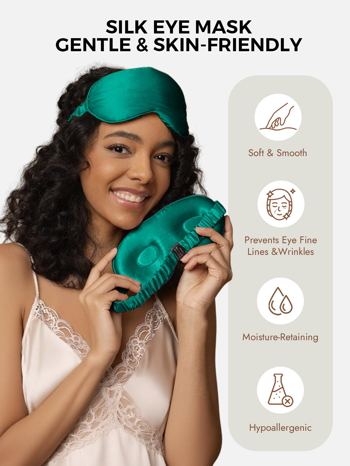 [Dark Green] SilkSilky  Pure Silk Eye Mask 003