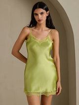 [Mint Green] SilkSilky  Spaghetti Strap Sweetheart Neck Nightgown 008