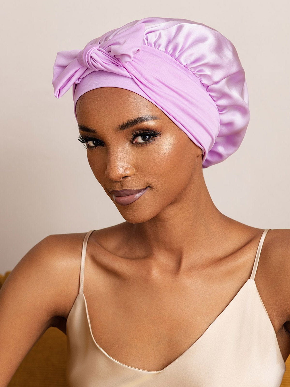 SilkSilky Pure Silk Sleep Cap Lavender 006