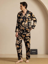 [Black Dragon] SilkSilky  Long Sleeve Notch Collar Men's Pajamas 006