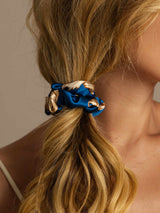 [Navy Dragon] SilkSilky  Scrunchie 002