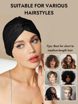 [Black] SilkSilky  Sleep Cap 007