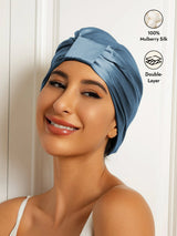[Steel Blue] SilkSilky  Sleep Cap 001