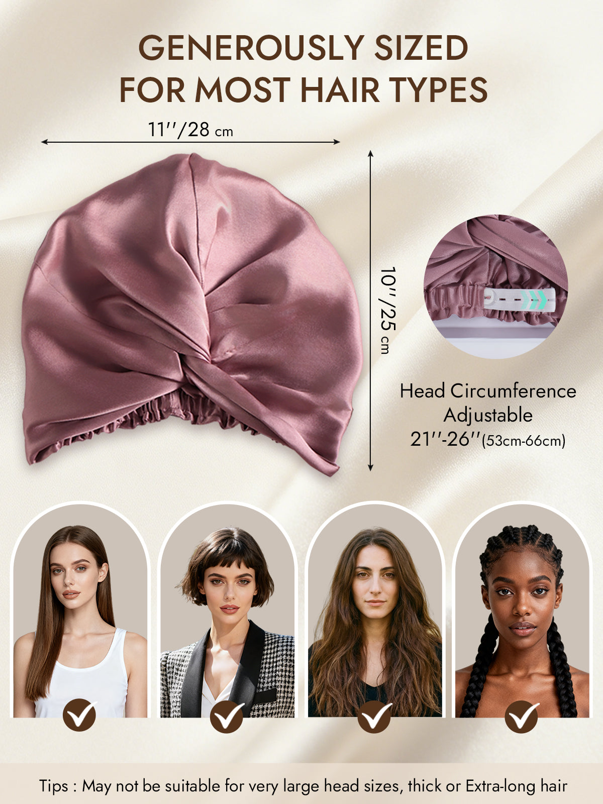 [Pale Mauve] SilkSilky  22Momme Pure Silk Sleep Cap 005