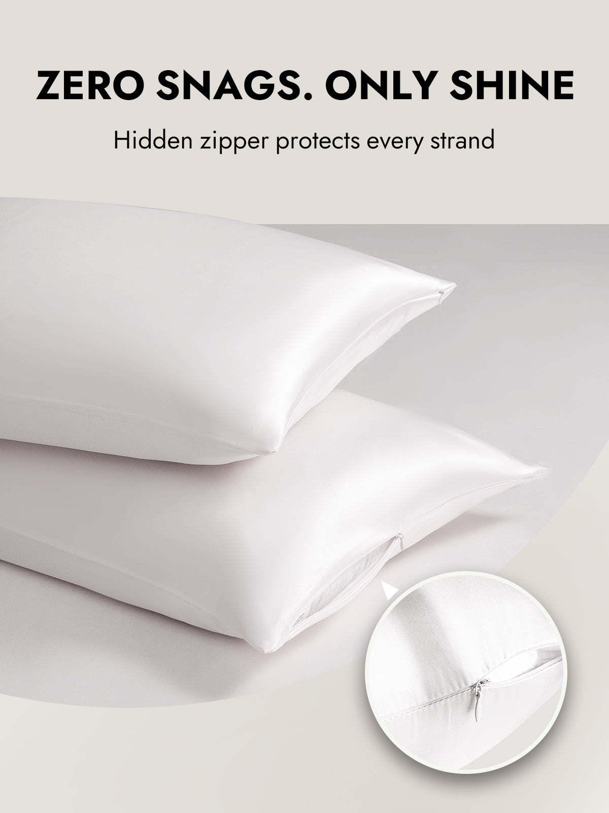 [White] SilkSilky  22Momme Pillowcase 006