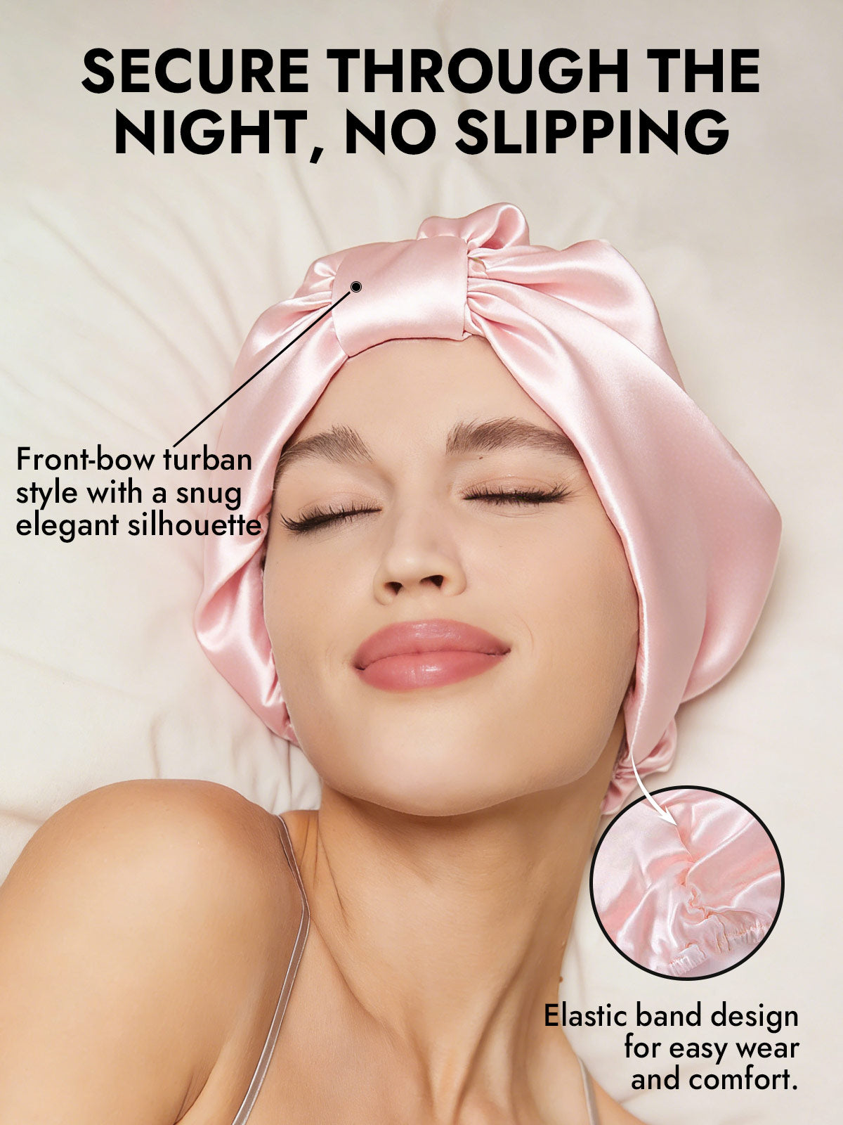 [Pink] SilkSilky  Sleep Cap 004