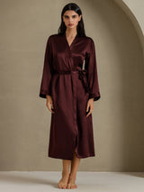 [Brown] SilkSilky  Long Sleeve Women's Robe 001