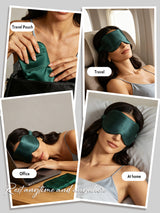 [Dark Green] SilkSilky  Pure Silk Eye Mask 007