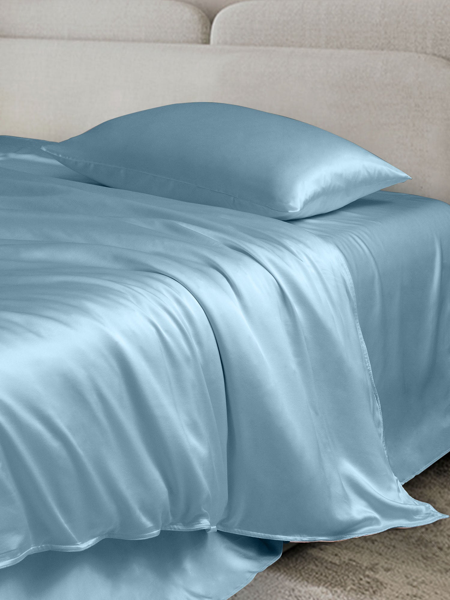 [Light Blue] SilkSilky  19Momme Bedding Set 003