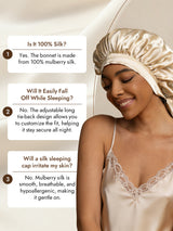 [Beige] SilkSilky  Pure Silk Sleep Cap 007