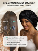 [Black] SilkSilky  Pure Silk Sleep Cap 003